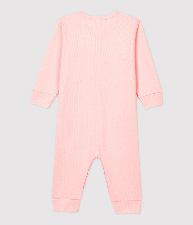 Pelele sin pies de beb&eacute; liso de algod&oacute;n y lyocell rosa